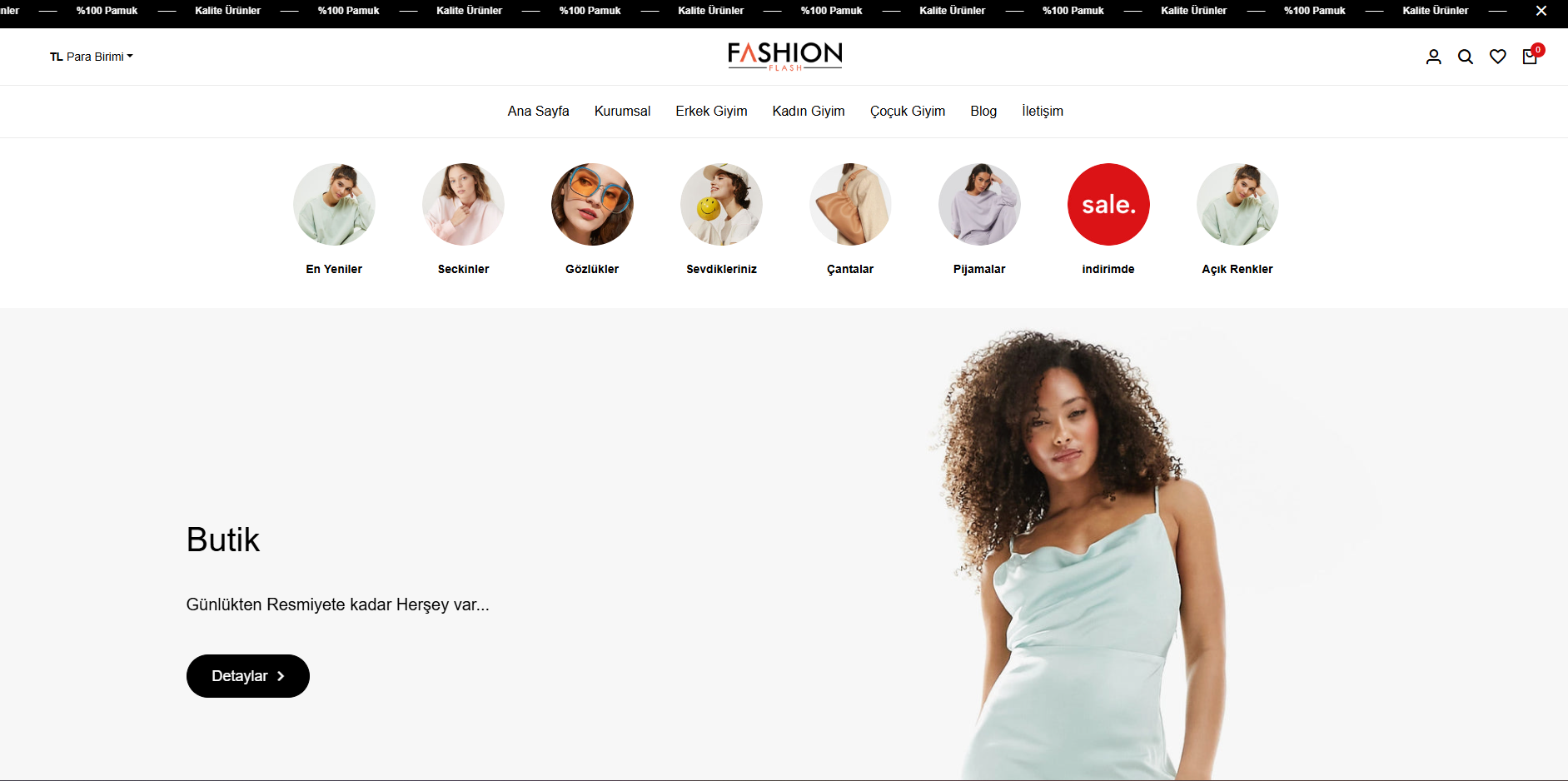 E-Ticaret Tekstil Giyim Web Paketi Flash