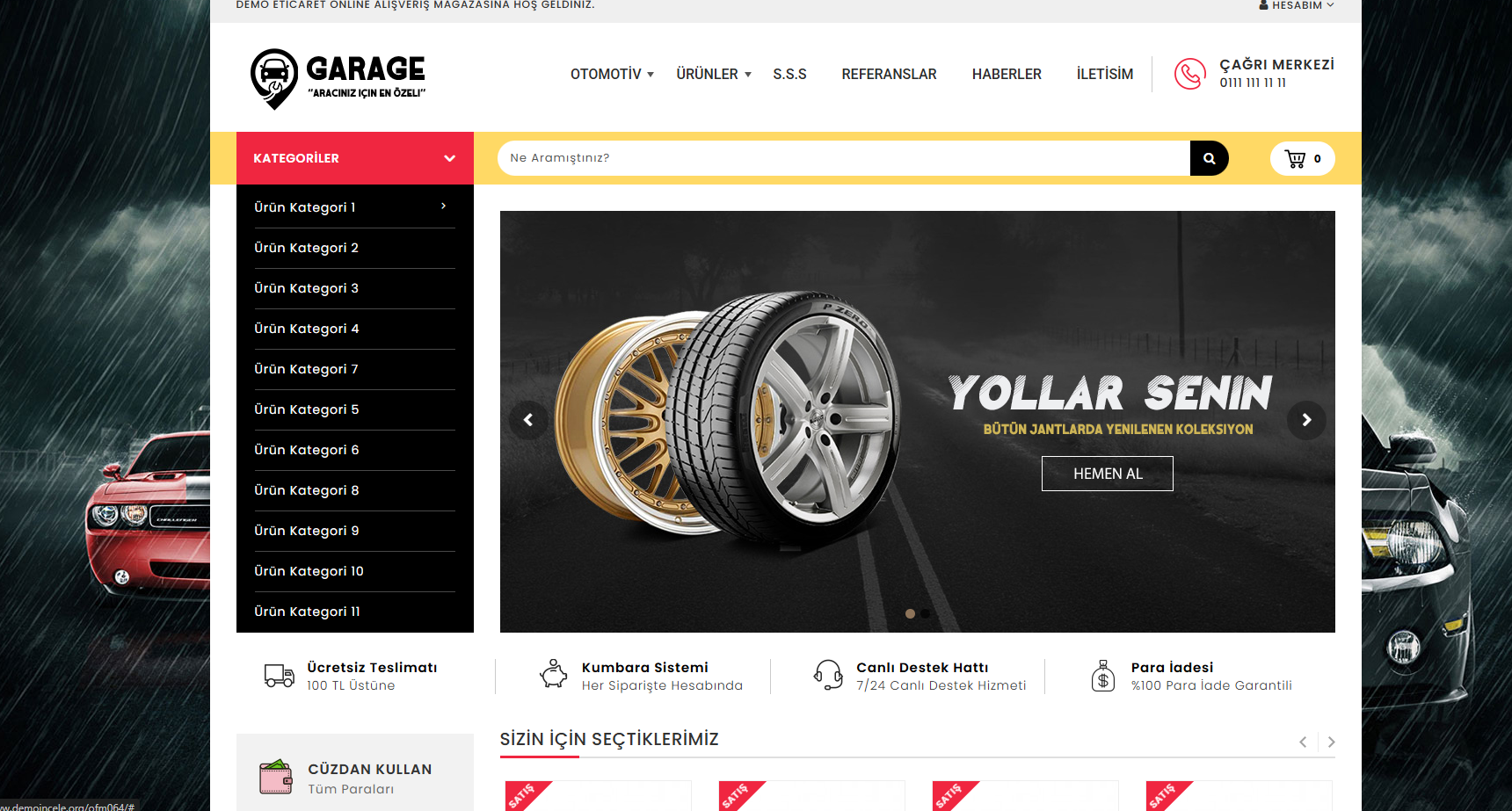 Oto Lastik / Yedek Parça E-Ticaret Paketi Grage v5.0