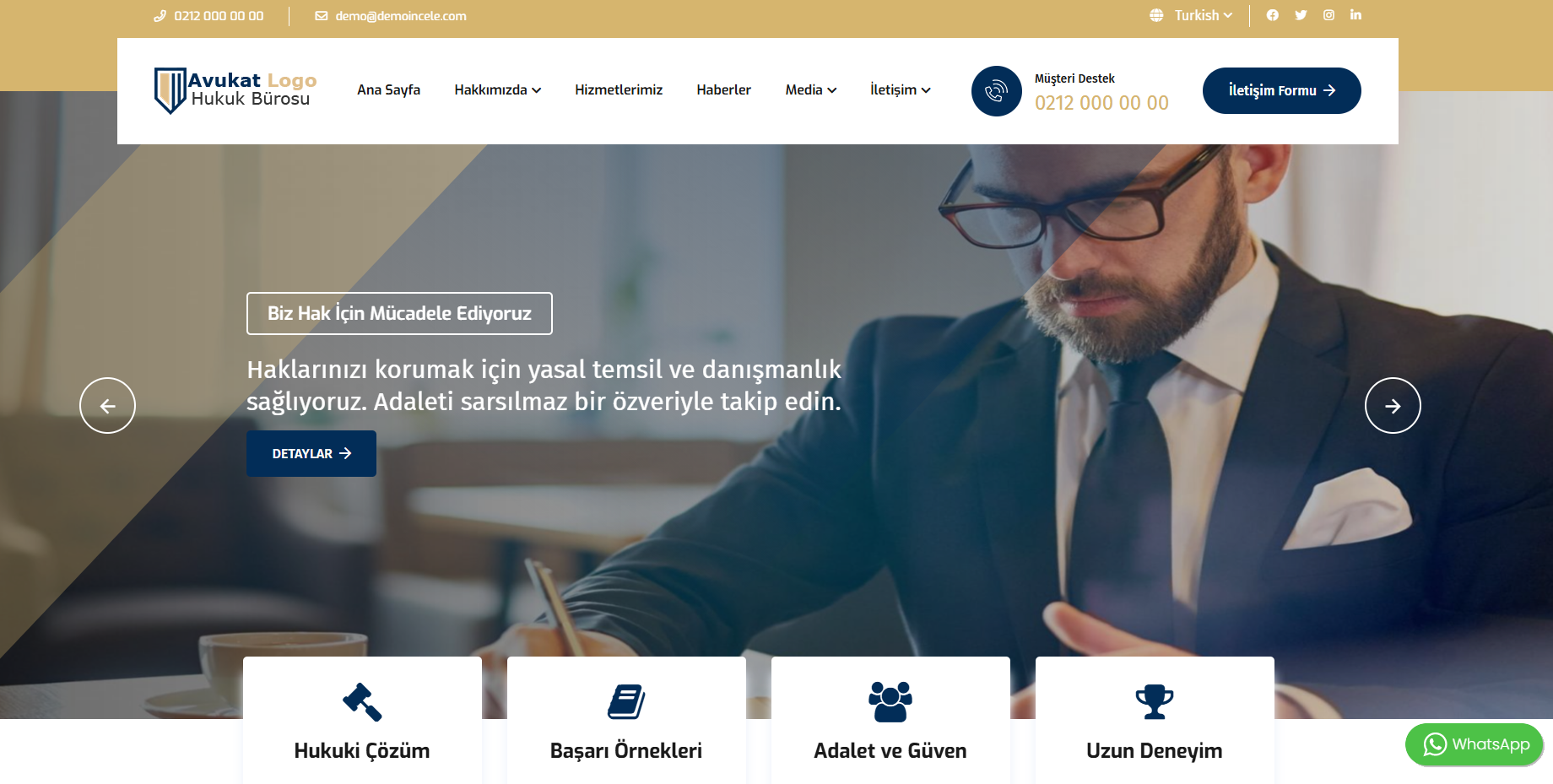 Avukat Hukuk Bürosu Web Site Paketi Attorney
