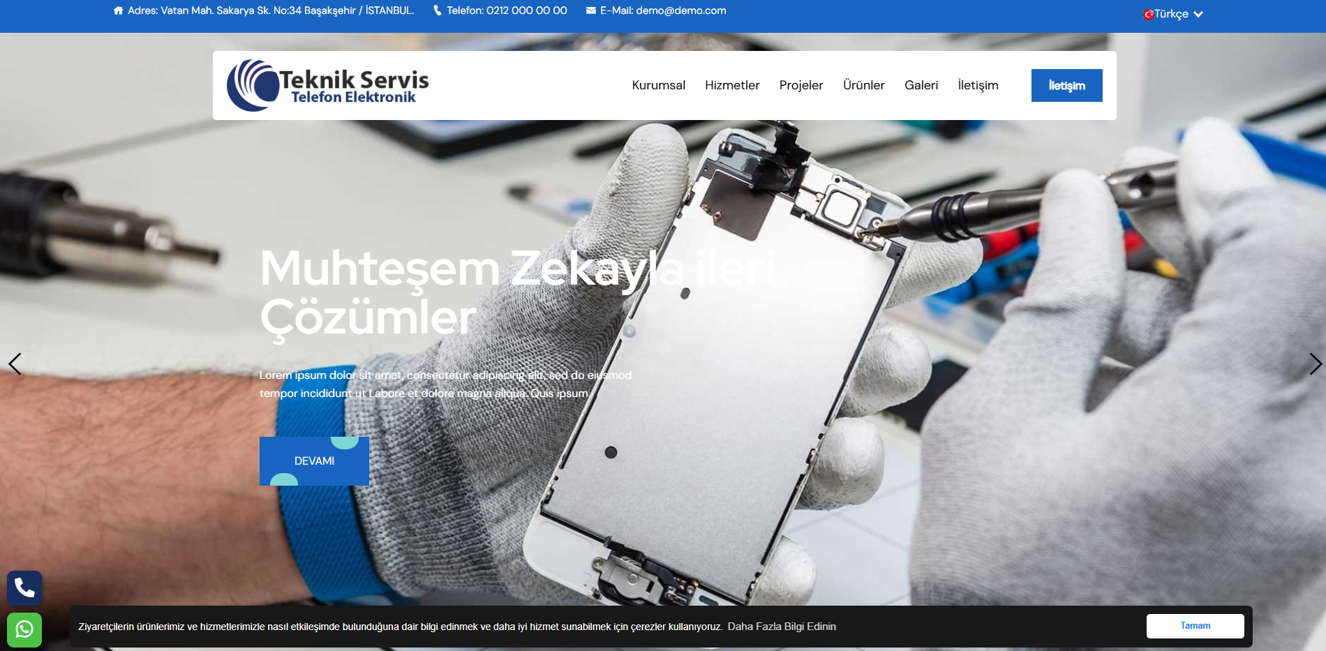 Telefon Elektronik Teknik Servis Web Paketi Setra