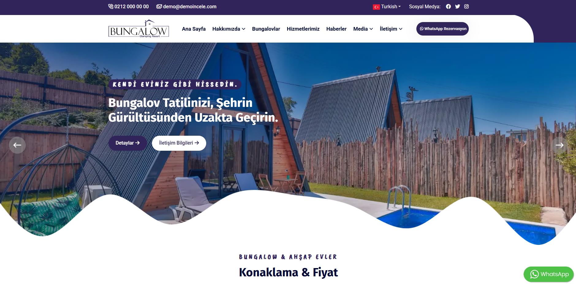 Bungalow Web Site Paketi Glamping Resort