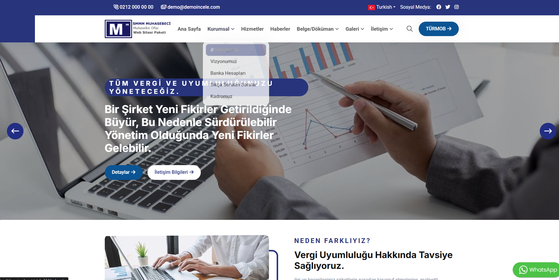 SMMM - YMM Muhasebe Ofisi Web Site Paketi