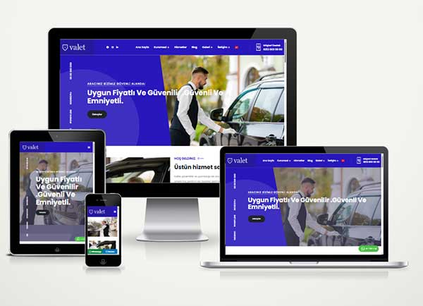 Vale Oto Park Firma Web Sitesi Paketi Valet